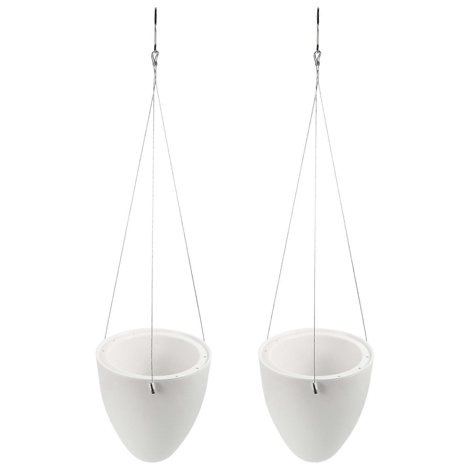 White Hanging Planter with Automatic Water Absorption for Storage Plastic 2pcs