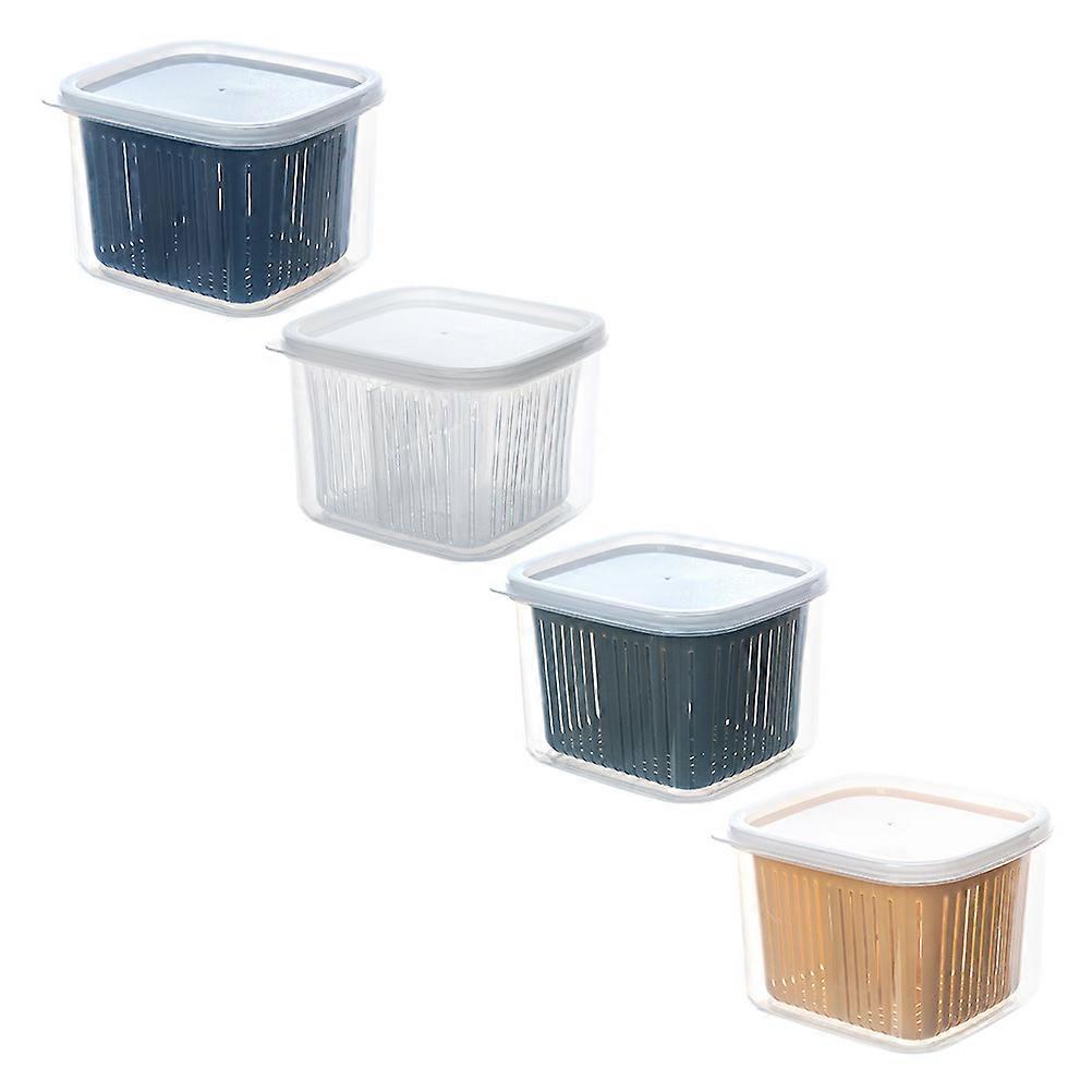 Fridge Containers Multi Compartment Fruit Container Square Partition Box 12.8x11.5cm Food Storage 4Set