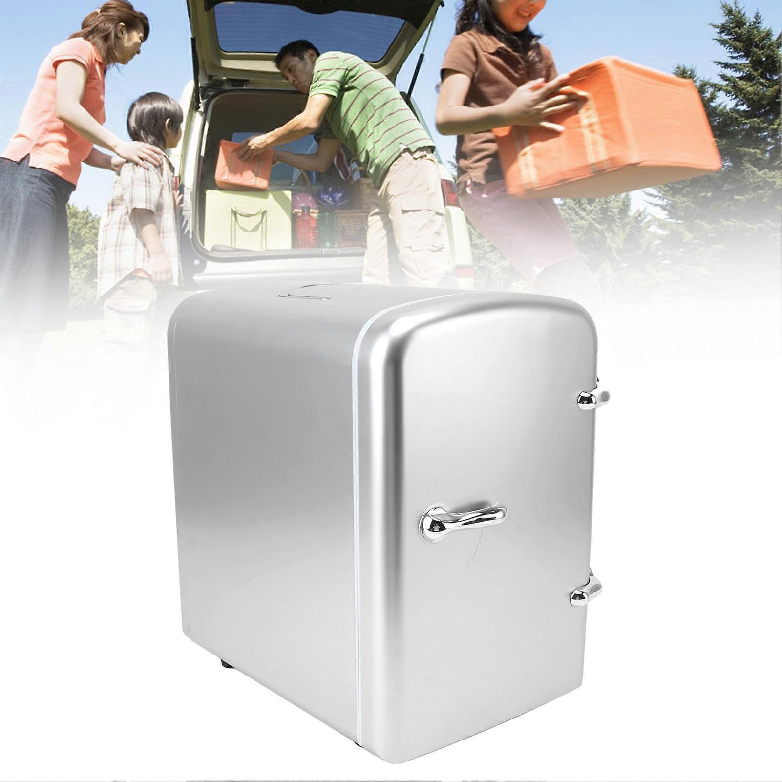 Mini Fridge 36W 4L 6cans Capacity Portable Travel Car Refrigerator Cooler and Warmer Low Noise with DC12V Car Adapter for Skincare Snacks