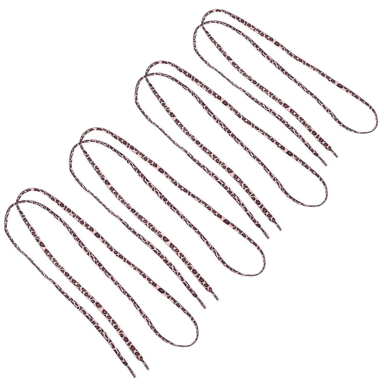 Leopard Print Elastic Shoelaces Long Flat Design for Sneakers & Boots, Stylish & Versatile for Casual & Formal Footwear