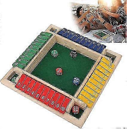 Family Wooden Board Math Dice Game for Adults and Kids, 12 Classic Tabletop Game for 2-4 Players