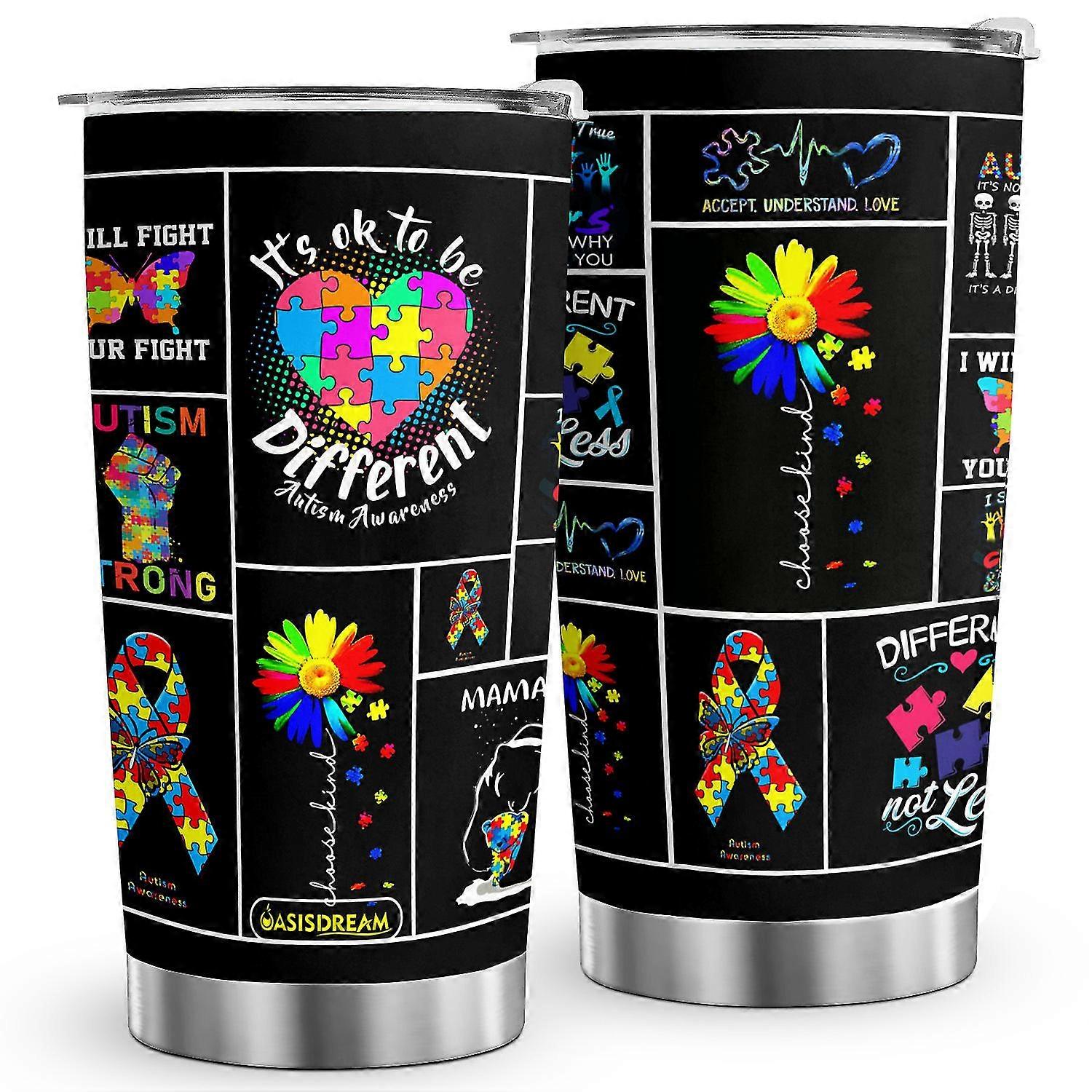 Heart Print 20oz Vacuum Travel Ποτήρι από ανοξείδωτο ατσάλι με καπάκι, κατάλληλο για διάφορες μάρκες