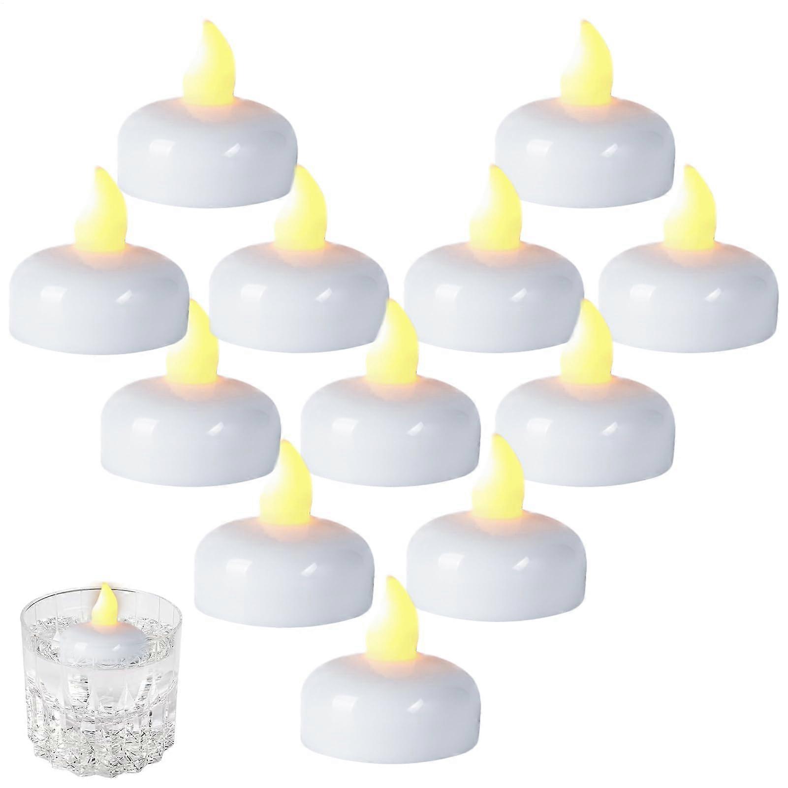 LED Floating Tealights – 12 Pieces WaterActivated Flickering Table Decorations