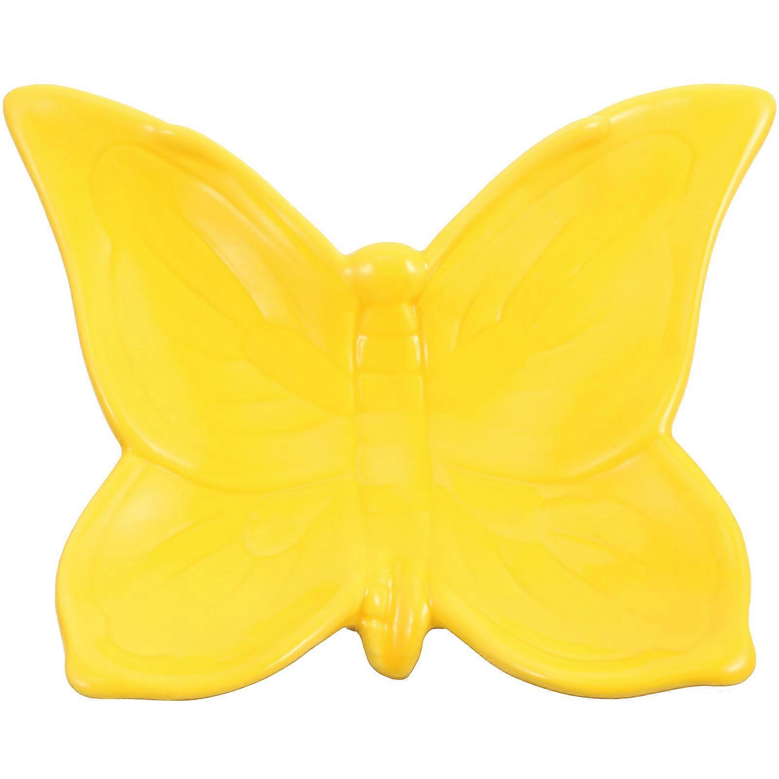 Cute Draining Soap Dish Ceramic Bath Soap Holder Bathroom Use 15X12X5CM Yellow 1Pack
