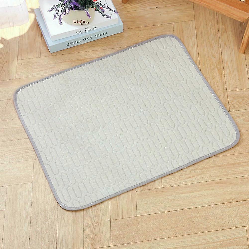 Eisseide Pet Bed Mat, Soft Cat Sleeping Mat, Cool Latex Dog Floor Mat, Non-Slip Cat Cooling Pad, Summer Sofa Cushion Gray S