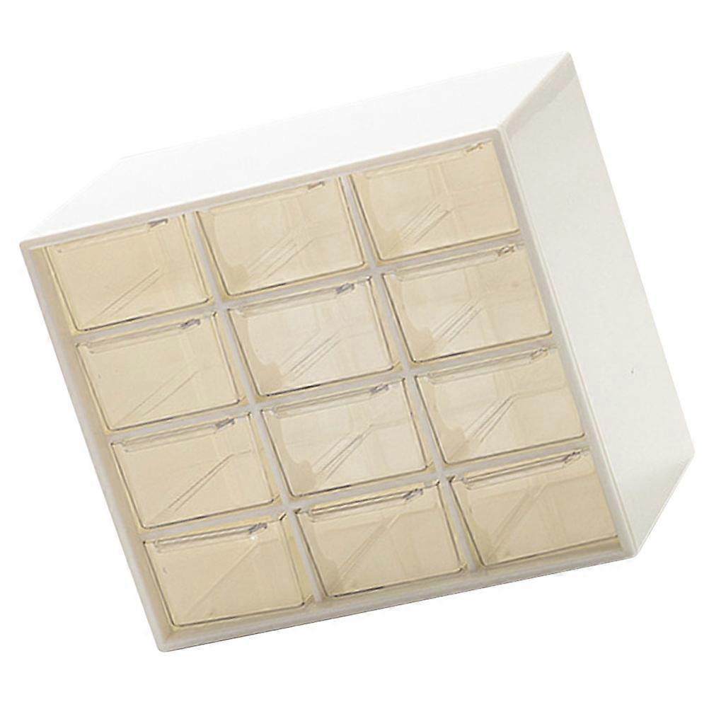Compartment Drawer Organizer Dust-proof White 18x15.5cm Plastic 1Set