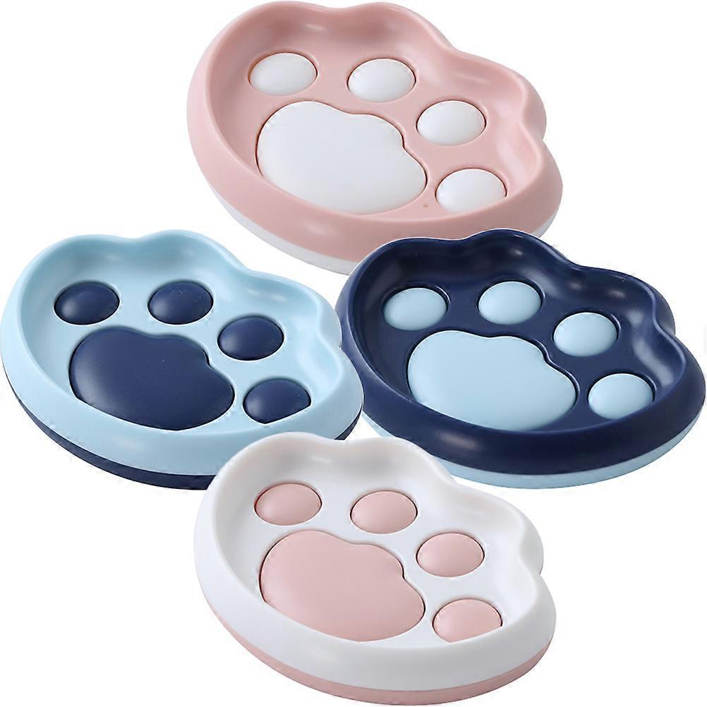 Cute Soap Holder for Shower Wall Adhesive 4Pcs Plastic Soap Dish