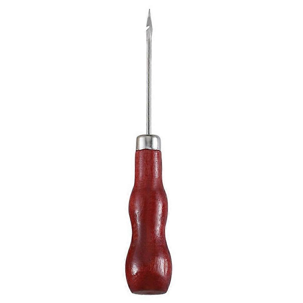 DIY Sewing Tool Double Gourd Red Wood Handle Awl Sharp Tip Punch Hole Maker For Fabric / Leather Crafts