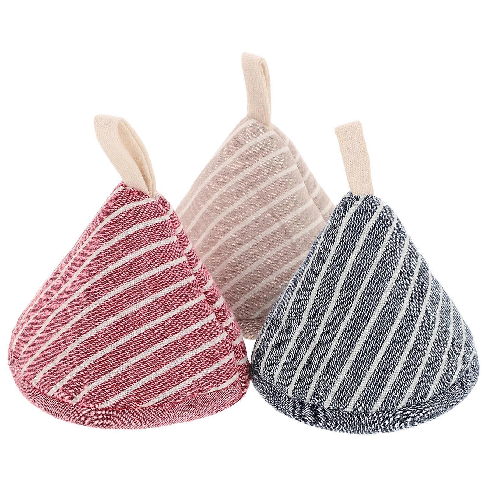 Triangle Cotton Handle Cover 3Pcs Multi Oven Pot Holders for Versatile Home Kitchen Use