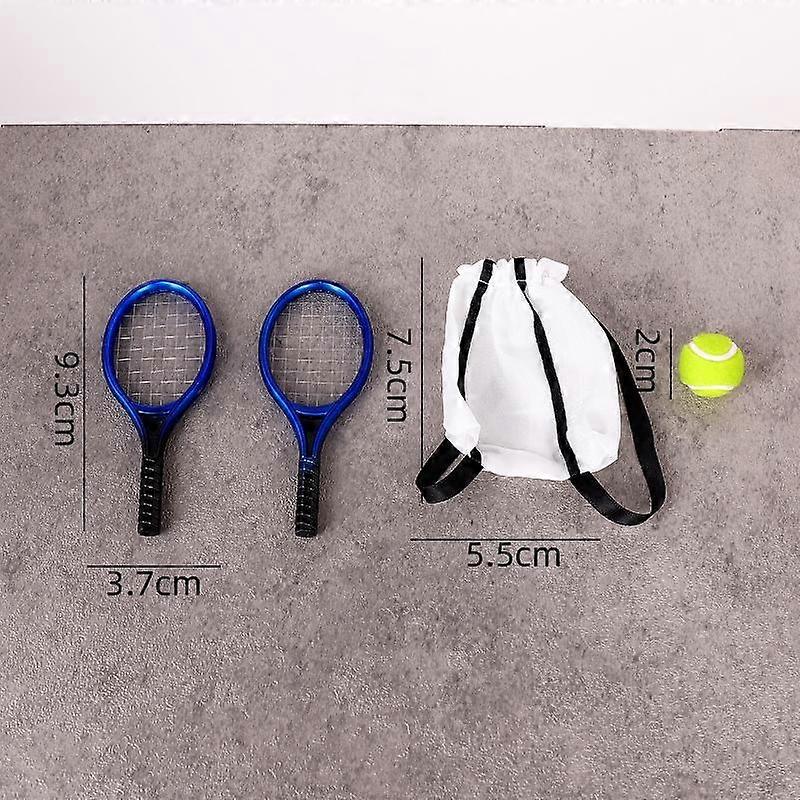 4Pcs μικρή κούκλα ύφασμα μινιατούρα αθλητική σκηνή αθλητικά είδη κουκλόσπιτο μίνι ρακέτα τένις που υπαίθρια διακόσμηση μοντέλο αξεσουάρ