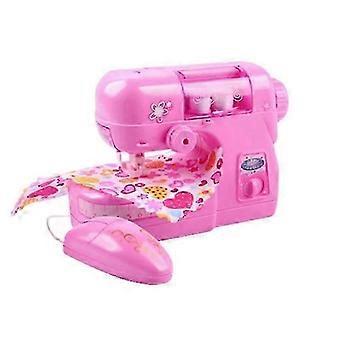 Mini máquina de costura elétrica brinquedo de faz de conta para crianças presente de aniversário e natal brinquedo educativo DS