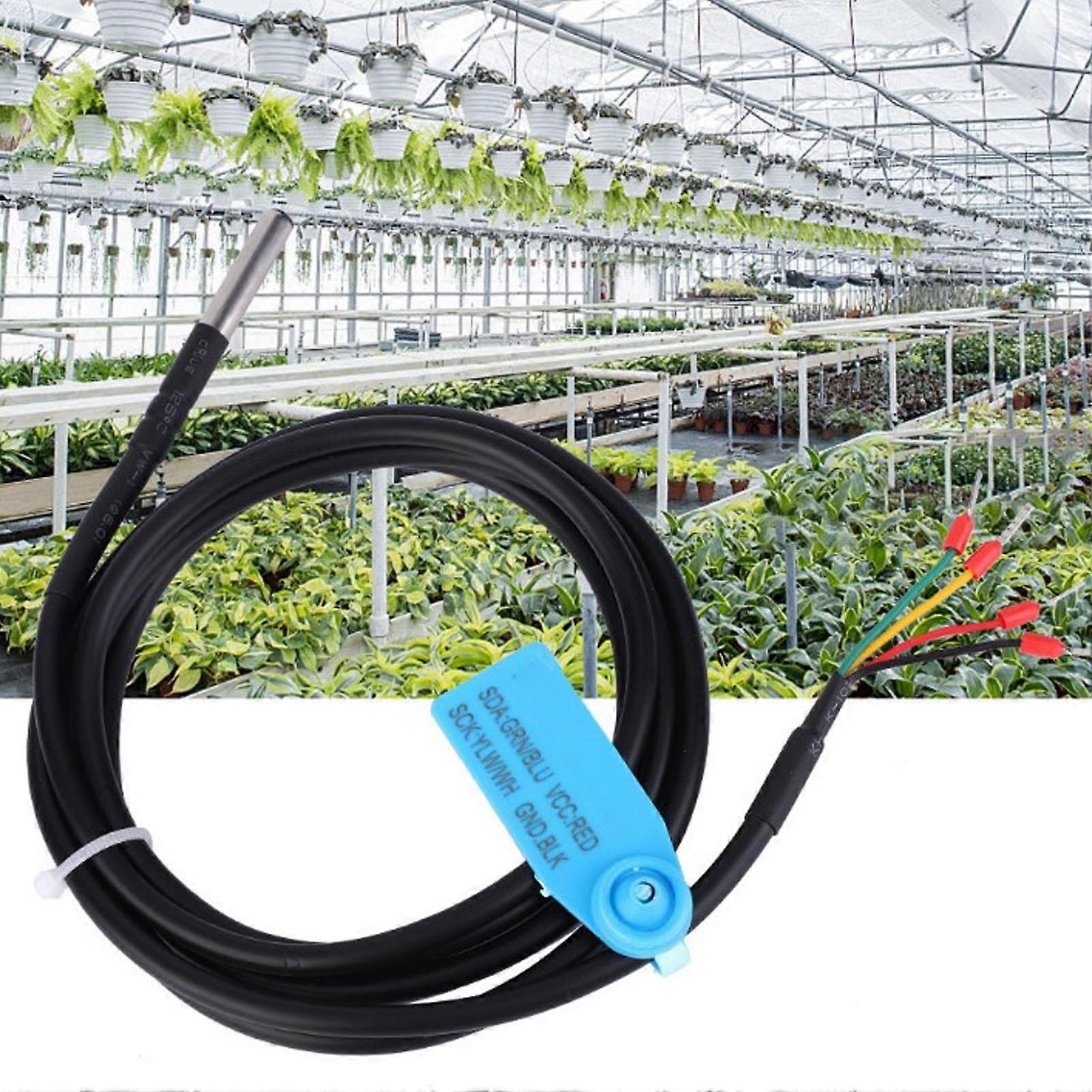 Temperature Humidity Sensor Probe IP67 Waterproof 304 Stainless Steel Shell I2C Output Soil Moisture Tester Sensor Probe 