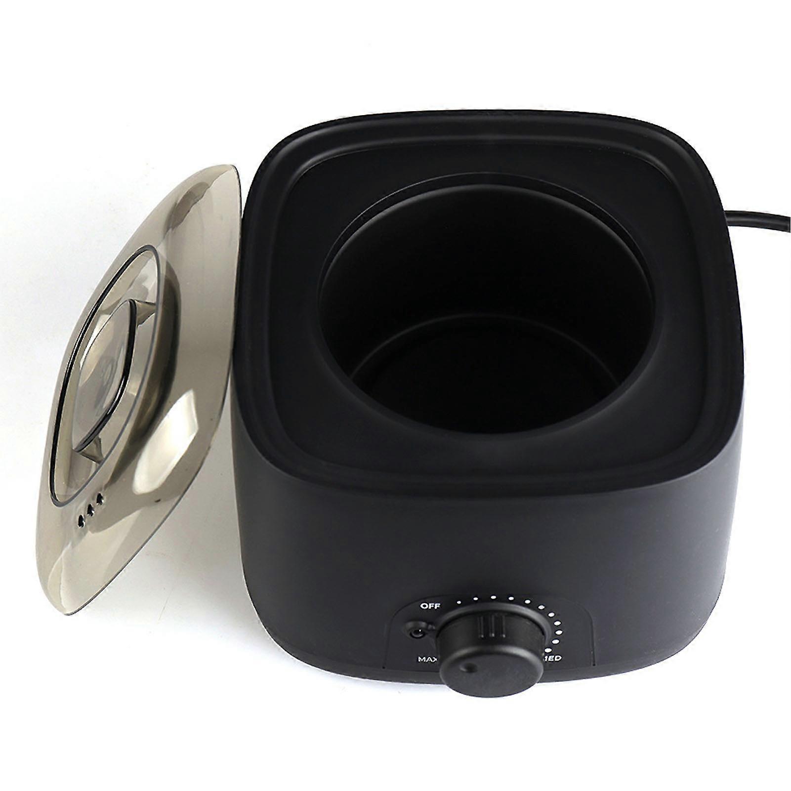 Wax Warmer Machine Prevent Stick Heat Resistant Rotation Knob Wax Heater Pot for Hair Removal Black EU Plug