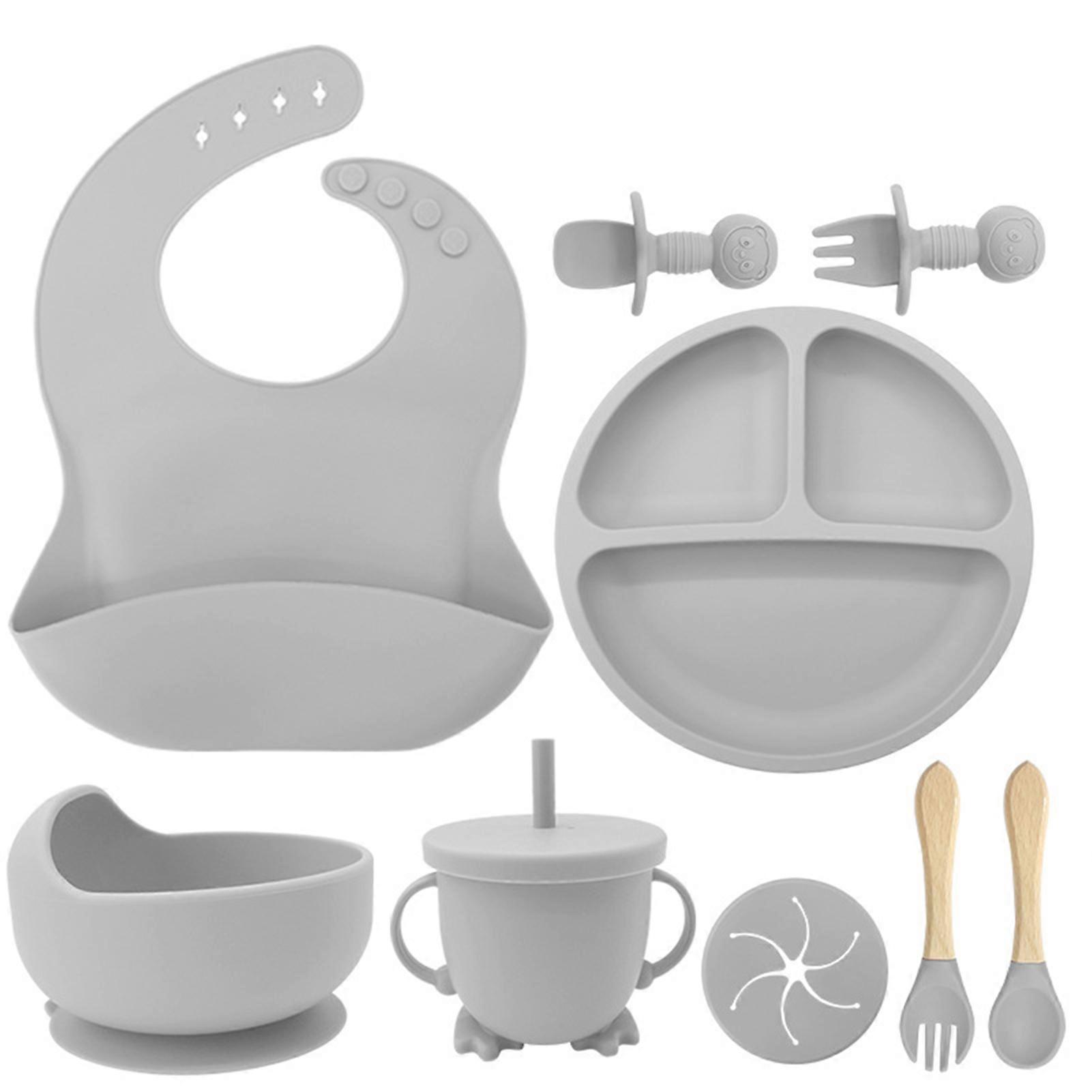 Toddler Plates Bowls Set Reusable All in 1 Baby Tableware Set Baby Weaning Supplies