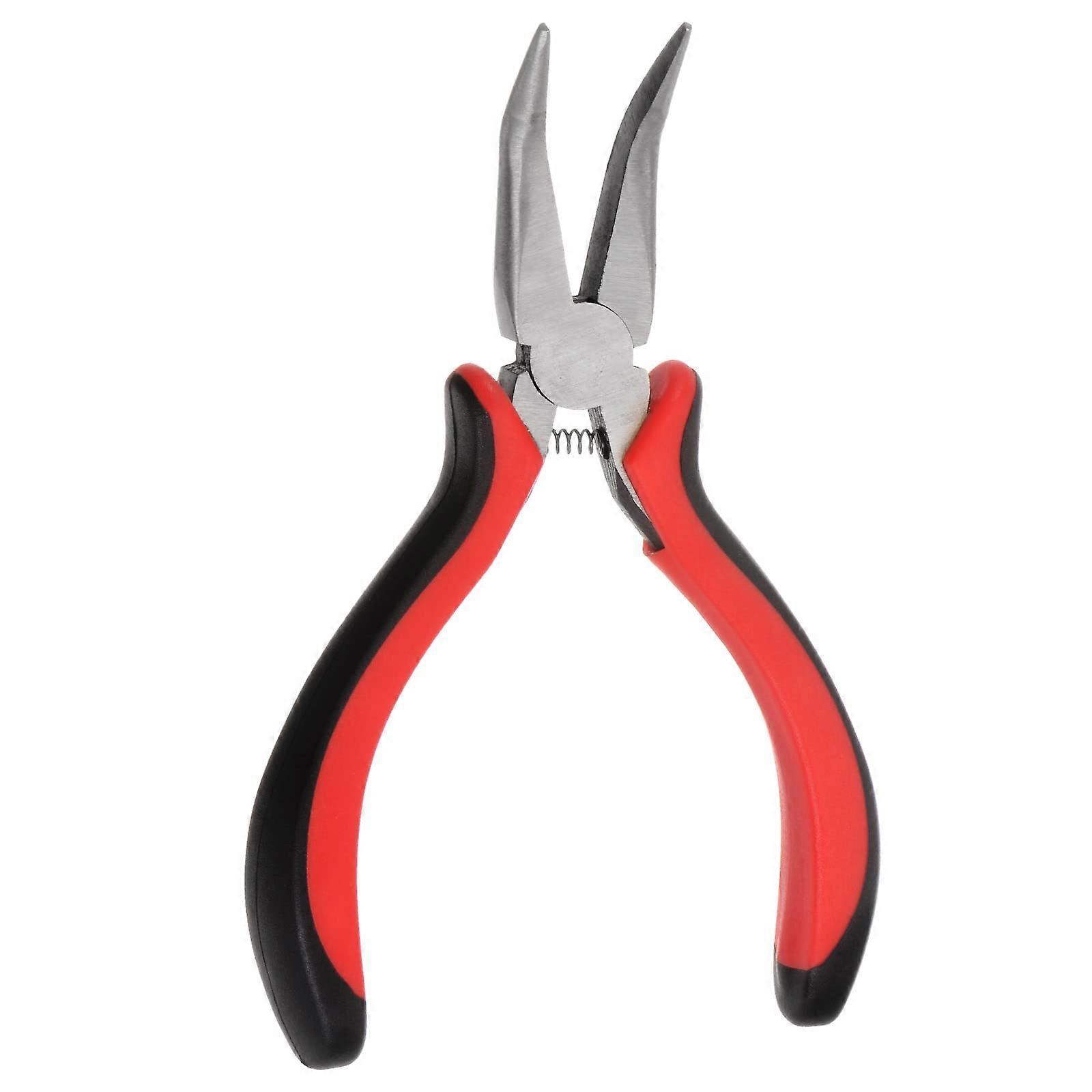 Mini Curved Pliers 5 Inch Toothless Curved Precision Pliers with Plastic Handle for Crafts Jewellery Making