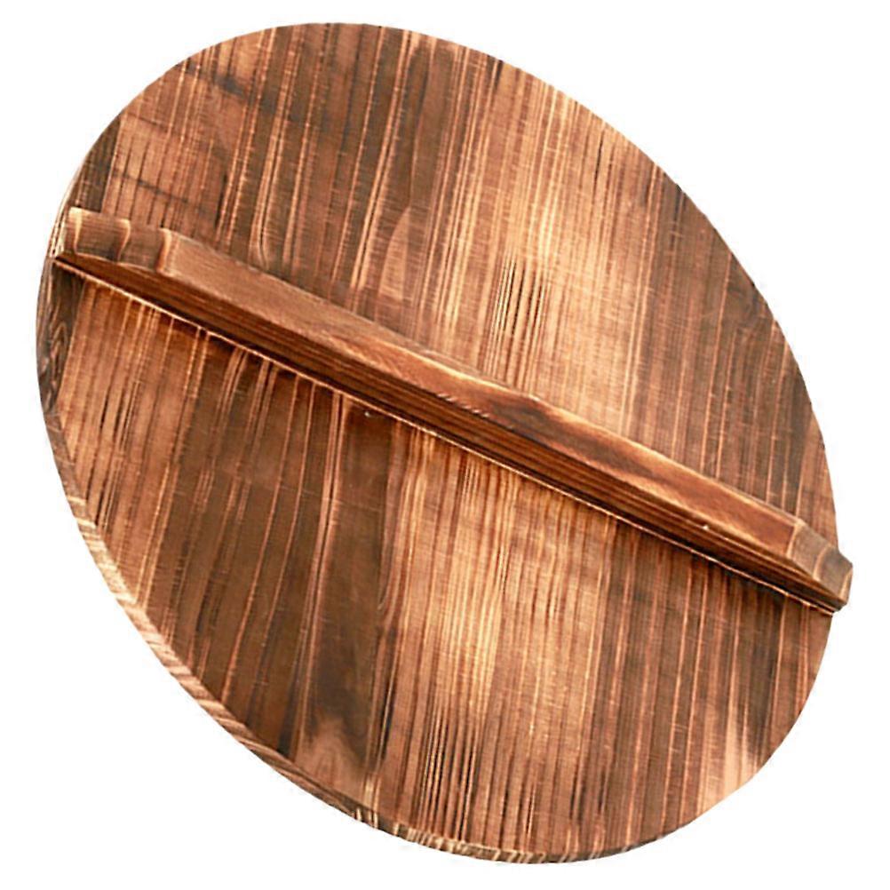 Wooden Wok Lid for Home Lightweight and Easy to Use Brown Color Fits Most Pans