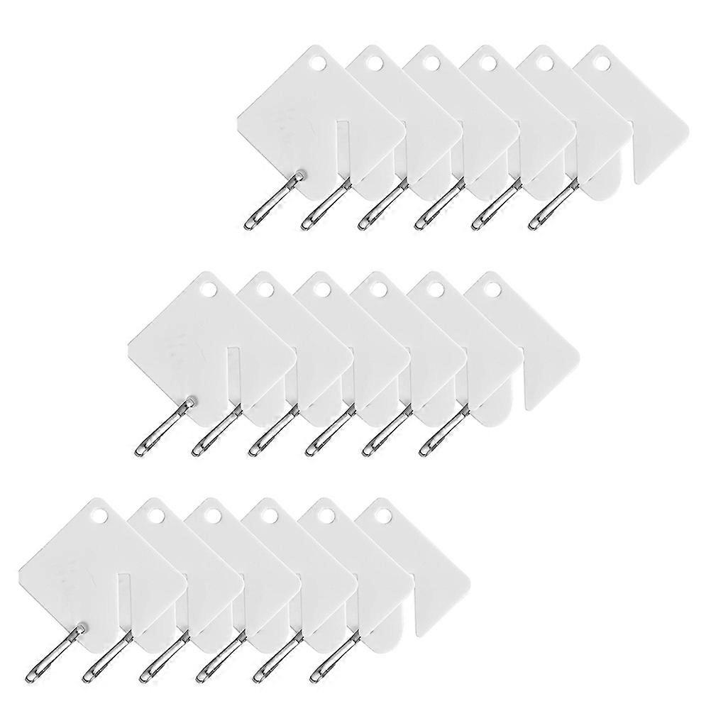 60pcs White Acrylic Key Tags Identification Labels for Home Use with Durable Key Rings