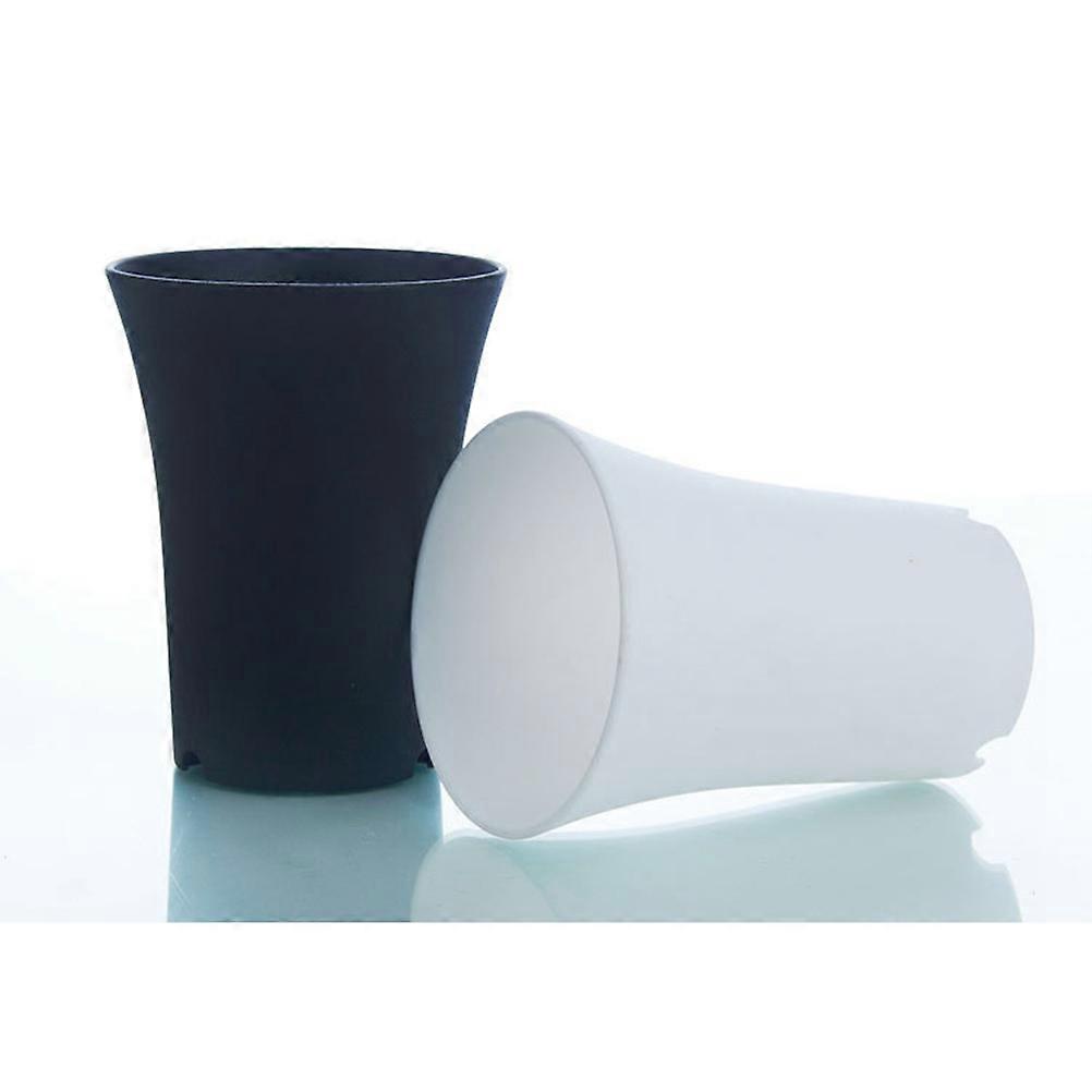 Assorted Color Plastic Flower Pots for Garden Use Durable and Reusable 3 Extra Small White and 3 Extra