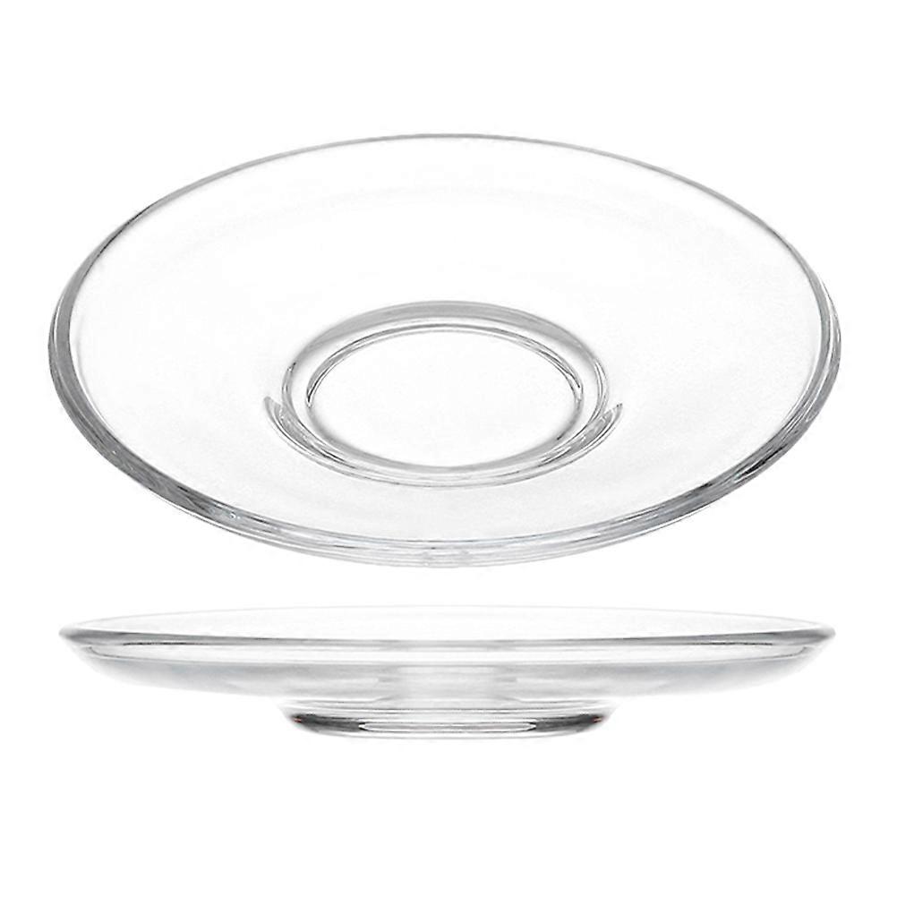 Round Clear Glass Dessert Plates For Formal Event Preventing Spills 2Pcs