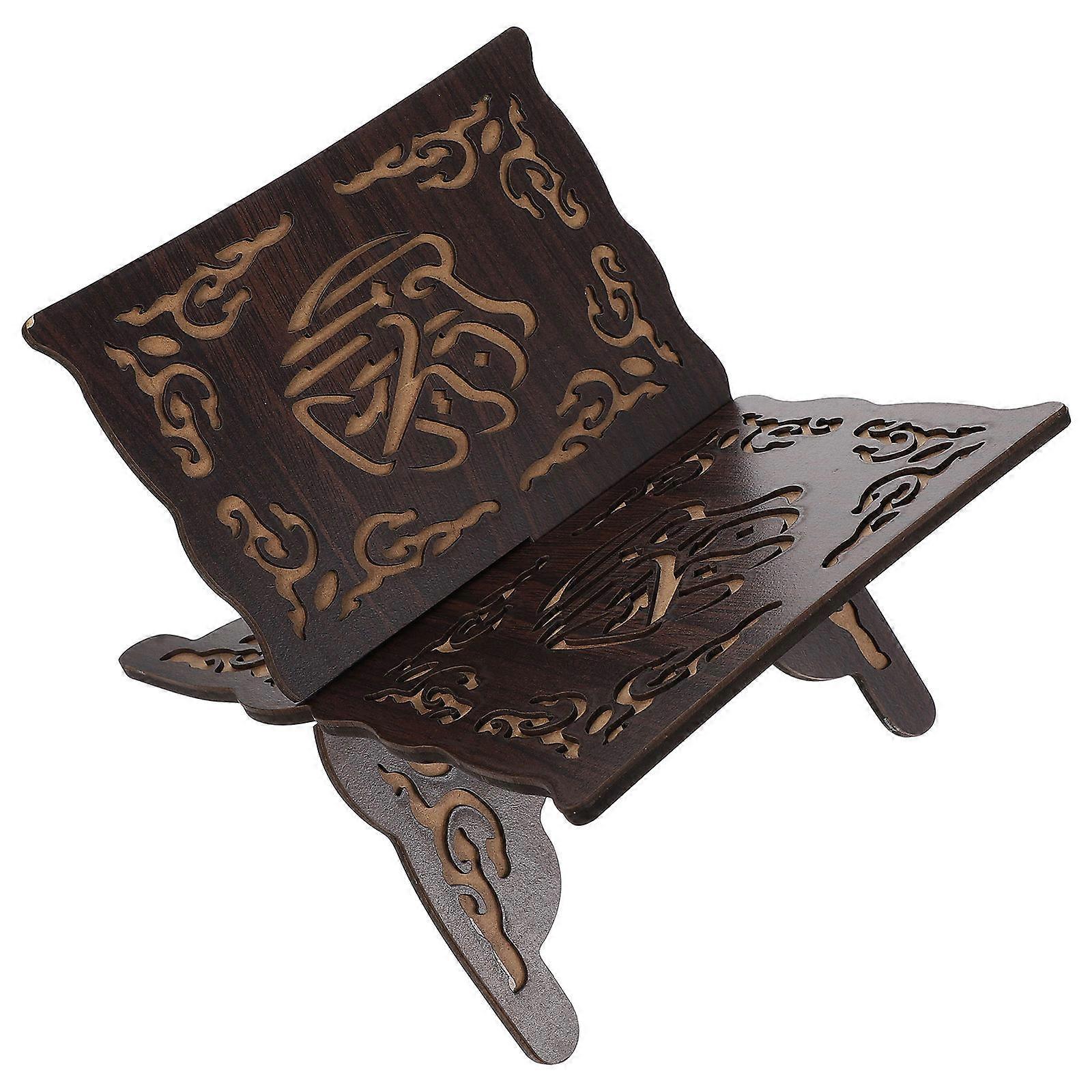 Wood Bookshelf Desktop Book Stands Book Display Decoration Muslim Festivals Ramadan Eid 24.00X21.00X18.00CM Square Shape 1Pack