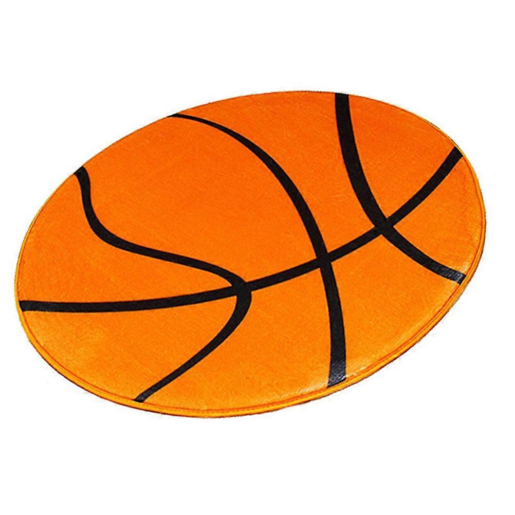 Soft and Skidproof Orange Round Carpet for Home Use Protects Floor from Scratches 1PC