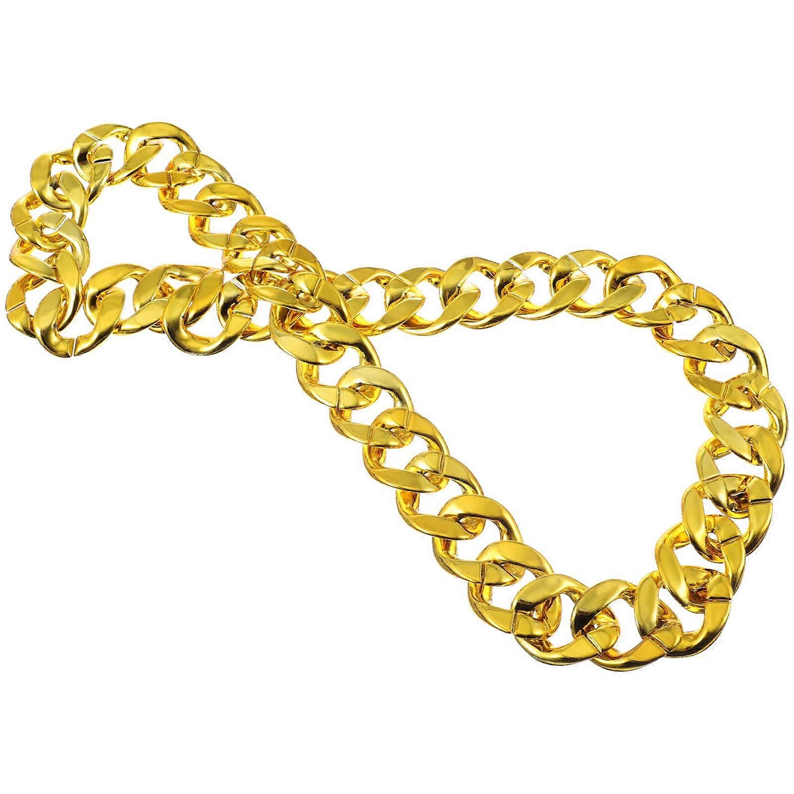 Golden CCB Material Necklace for Women with Durable Texture and Exaggerated Design 1 Piece