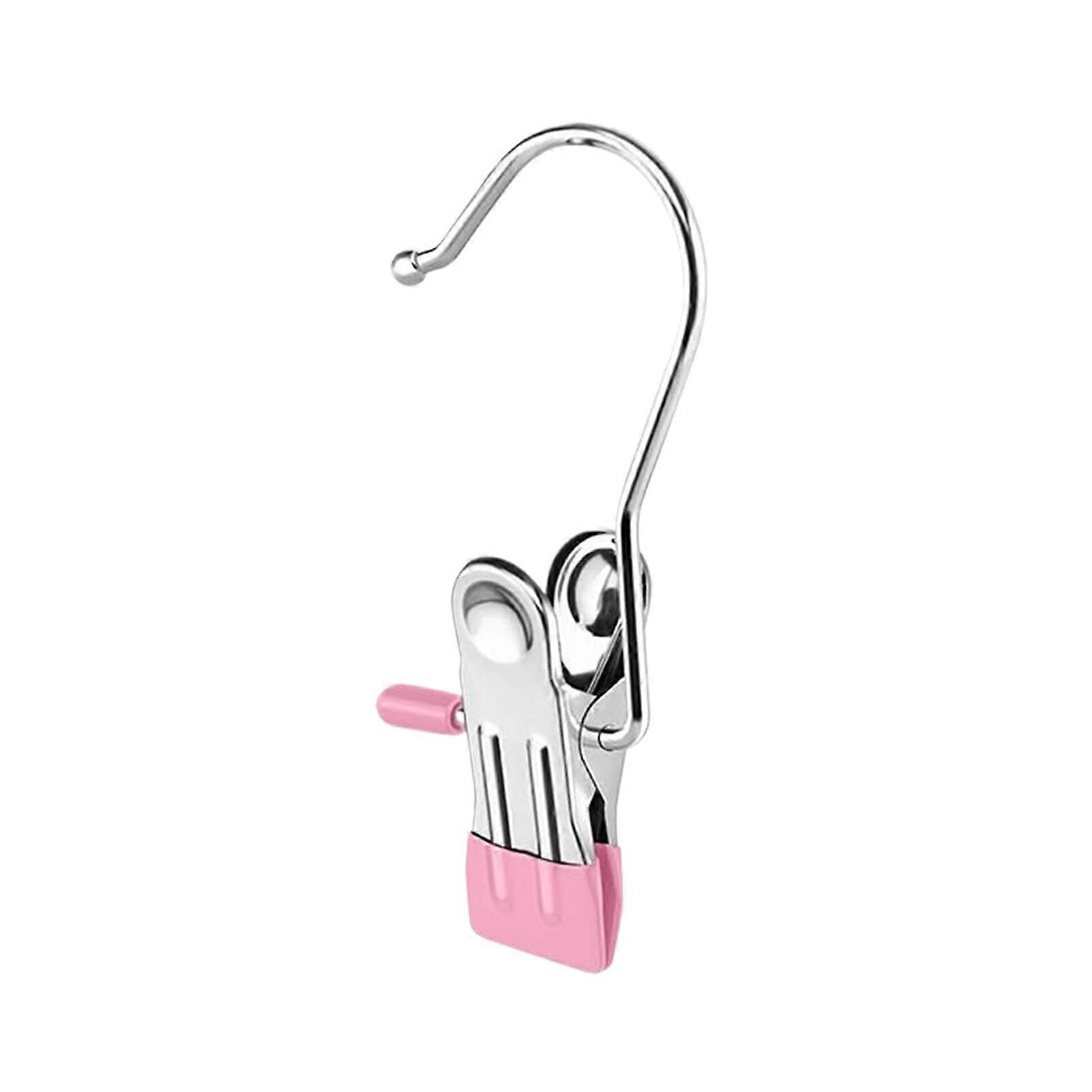 Multifunctional Hook with Strong Load Capacity, Stainless Steel Sock Drying Clip, European Pink Organizer
