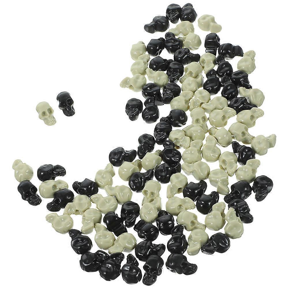 100pcs Mini Plastic Skull Heads Halloween Decorations Lightweight Horror Skeletons for Party DIY Accessories Home Atmosphere Enhancers