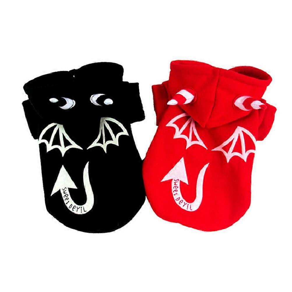 Themed Cotton Dog Hoodie for Halloween Warm Red Size Costume