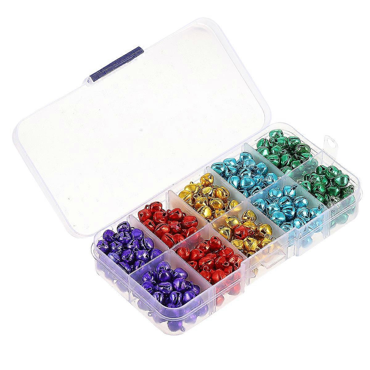 200 Pack Multicolored Metal Jingle Bells with Storage Box – Ideal for Christmas, DIY Crafts, Home Decor, and Party Supplies
