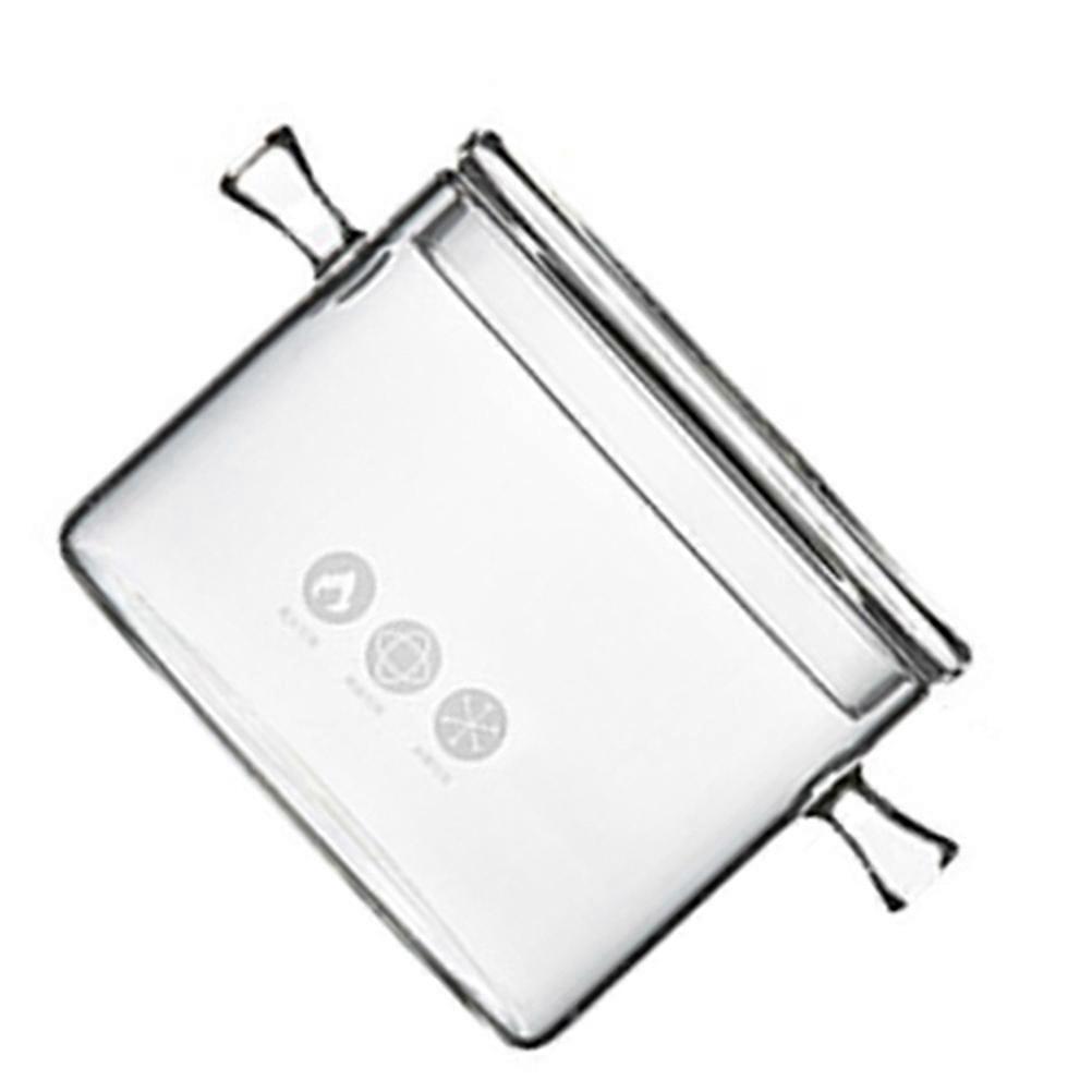 Clear Glass Stew Pot with Flat Cover Heat Resistant for Instant Noodles and Sauces 14*19.5*12cm Transparent 1Pack