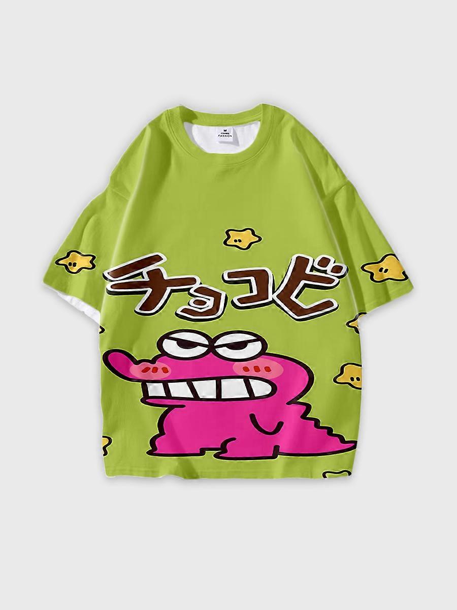T-shirt round neck Cartoon Pattern loose short sleeve B2015