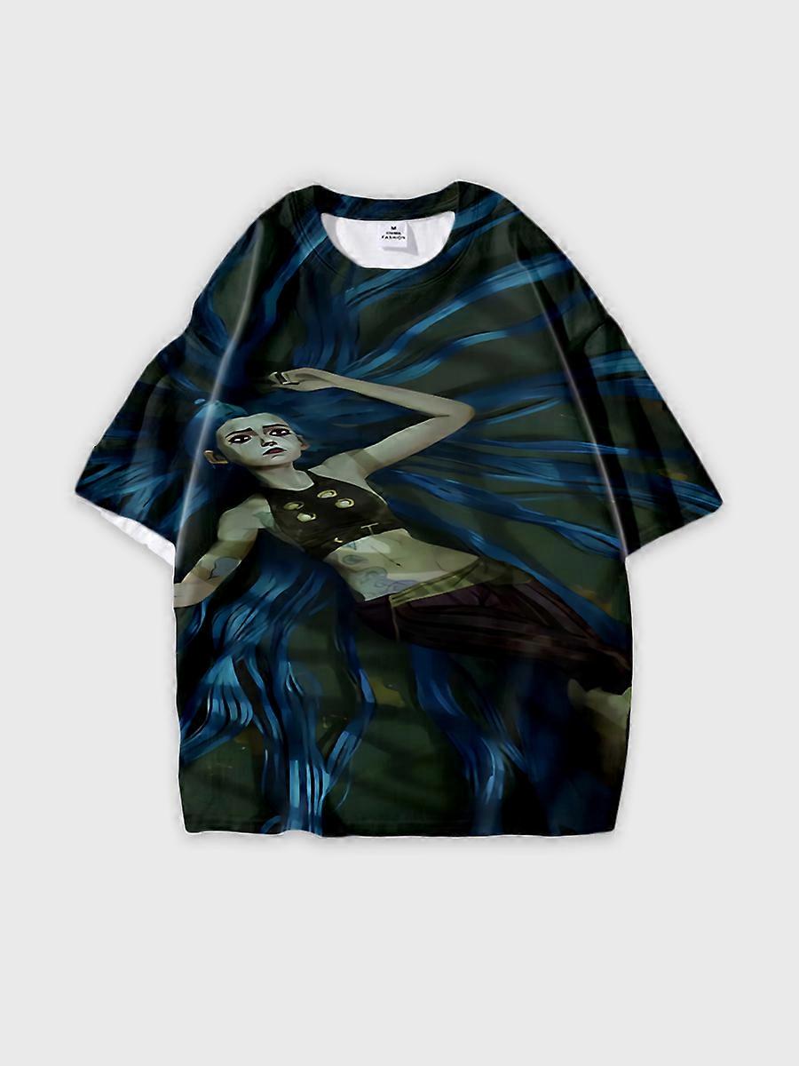 T-shirt round neck Role Pattern loose short sleeve K149