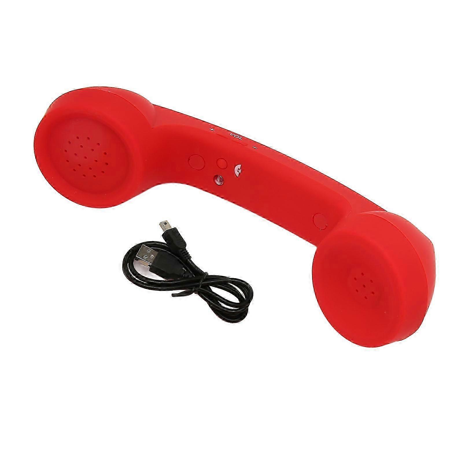 Bluetooth Telephone Handset Retro Radiation Proof Rechargeable Wireless Mobile Phone Handset Receiver Red YEMMA