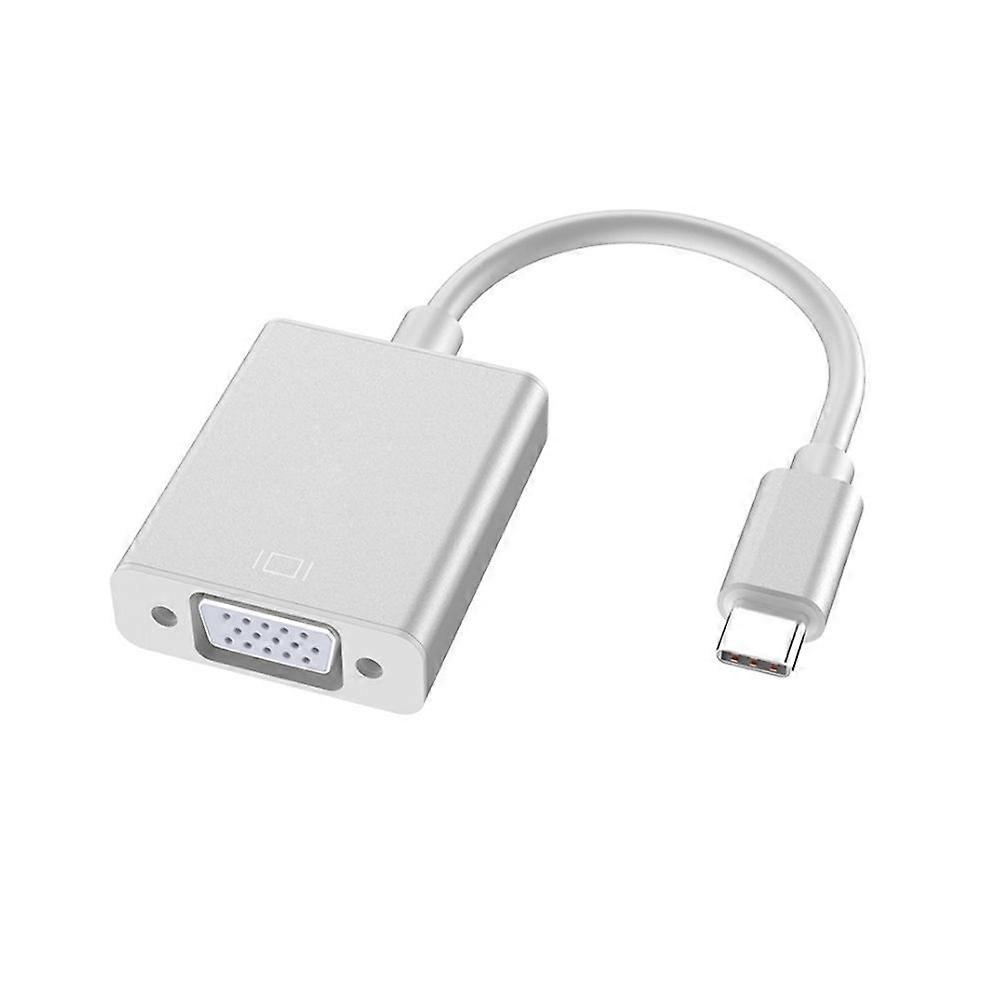 Adaptér USB-C na VGA USB 3.1 typ C kábel adaptéra USB-C na samicu pre notebook (strieborný)