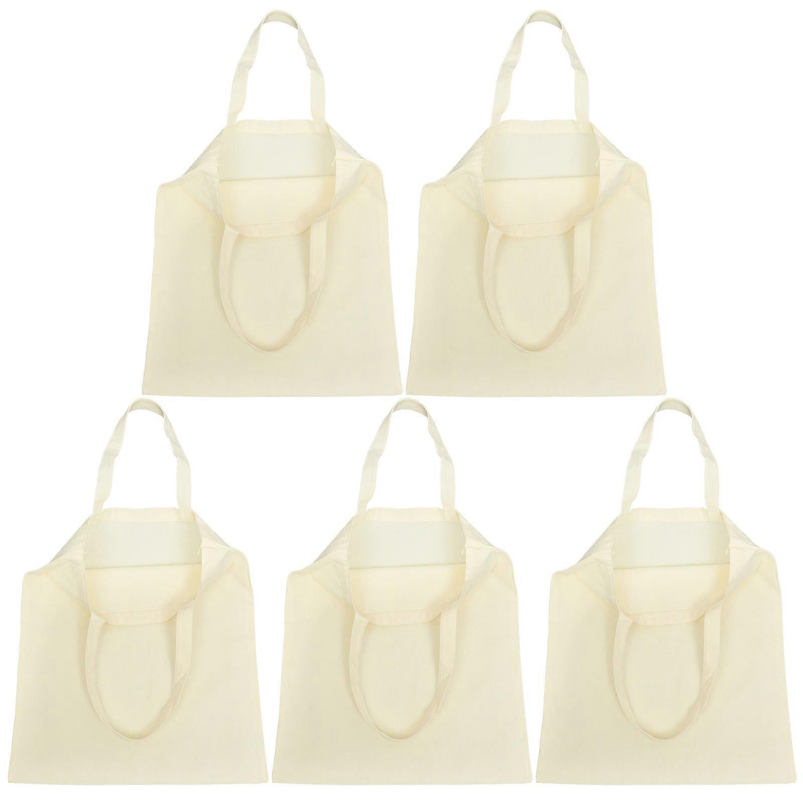 Heat Transfer Canvas Tote Bag For Everyday Use Rectangular Shape 5Pcs