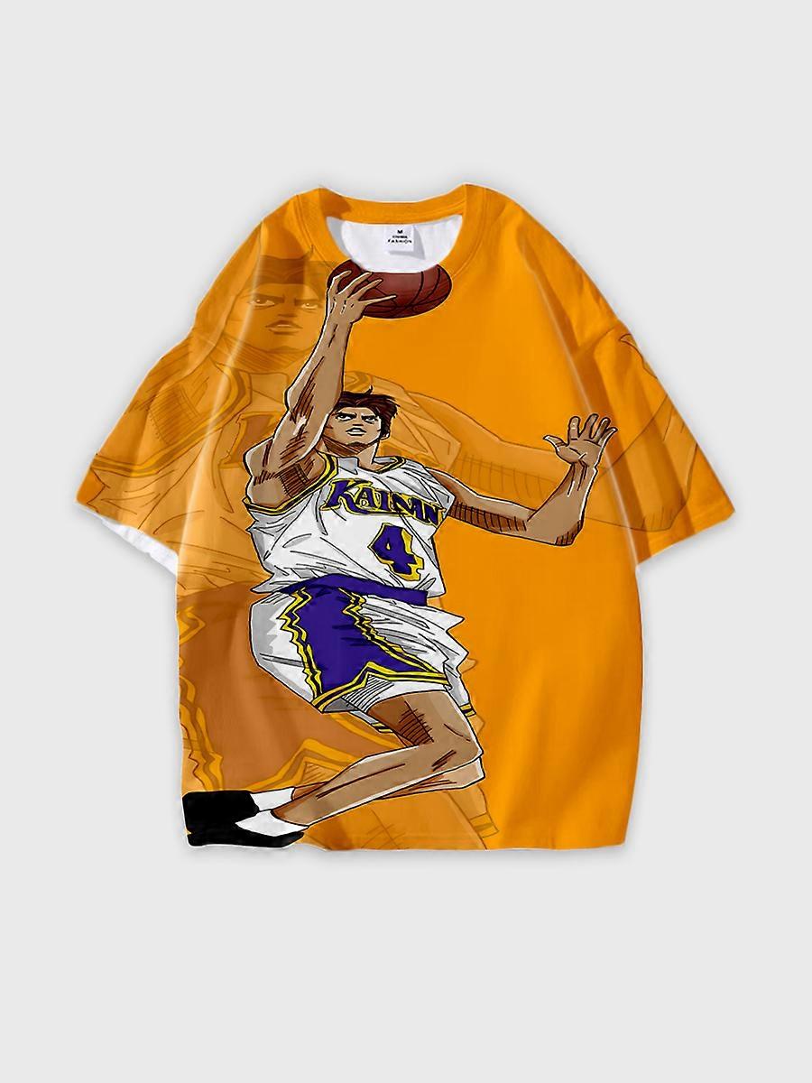 T-shirt round neck Role Pattern loose short sleeve C01