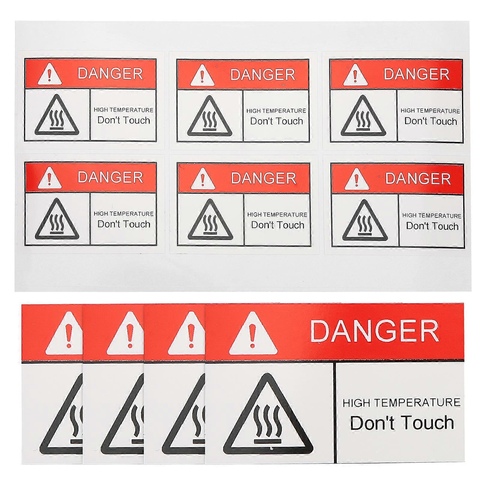 10pcs High Temperature Warning Stickers Self Adhesive Do Not Touch Signs
