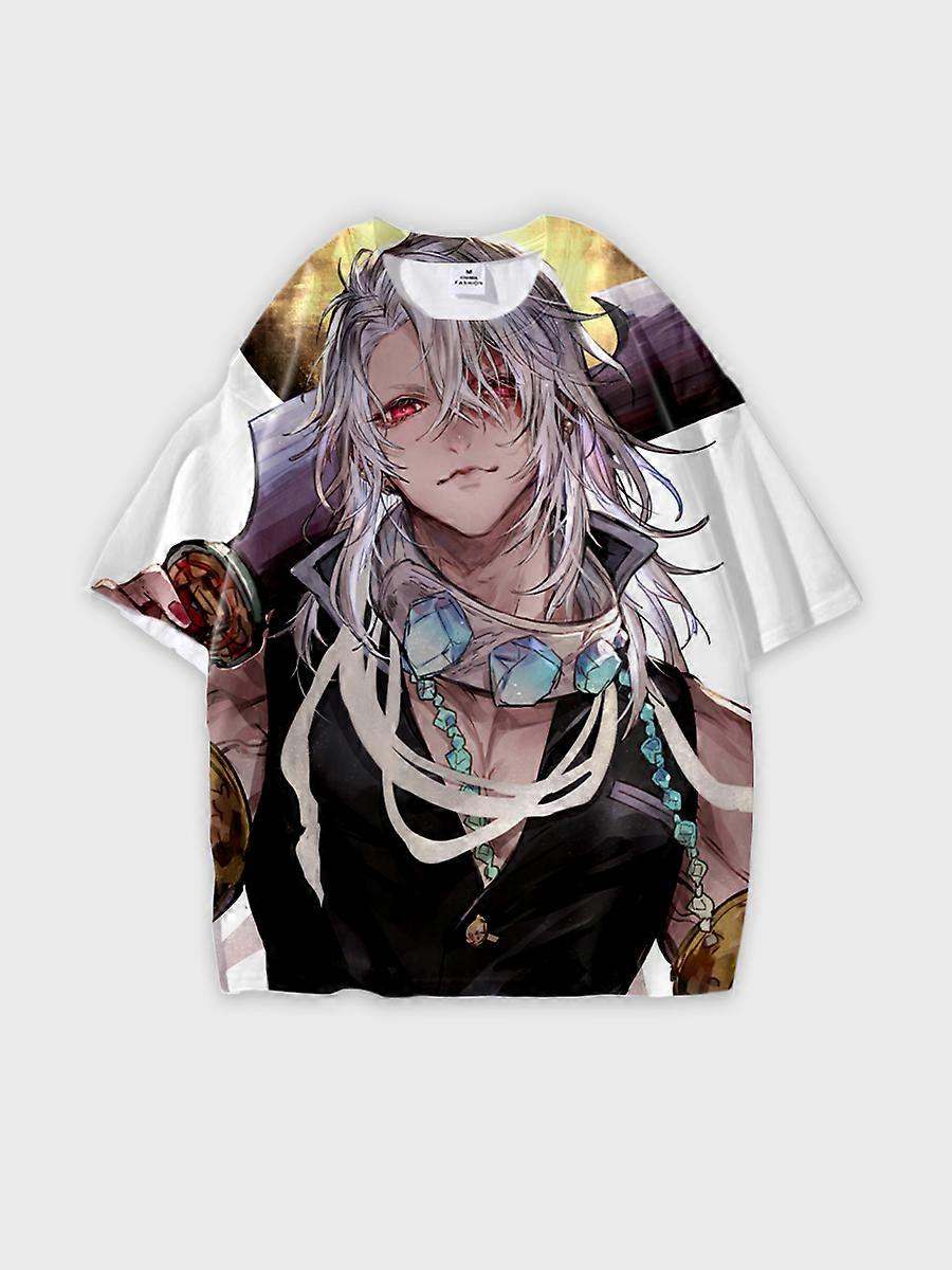 T-shirt round neck Character Pattern loose short sleeve P1556