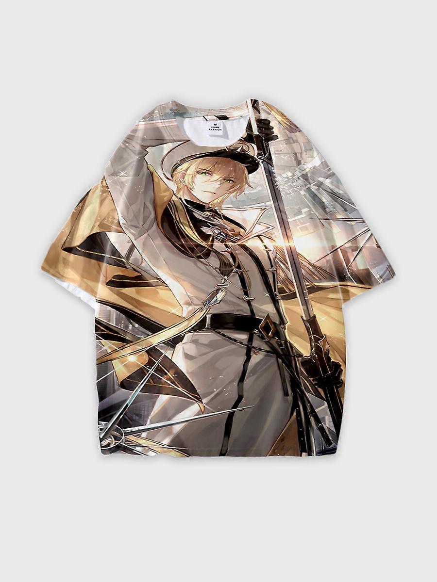 T-shirt round neck Role Pattern loose short sleeve E3645