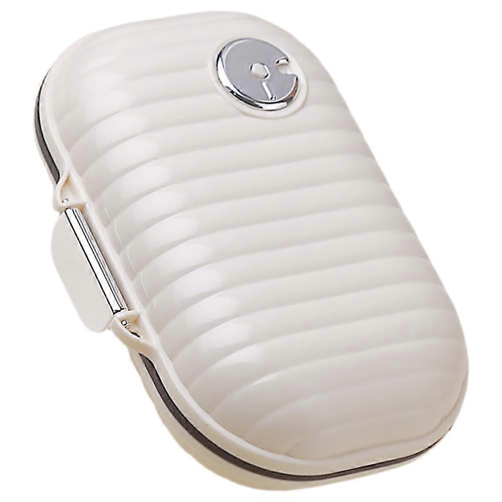 Portable Medicine Organizer Case For Daily Use With Rectangular Shape In Beige Color For Health Management 1Set