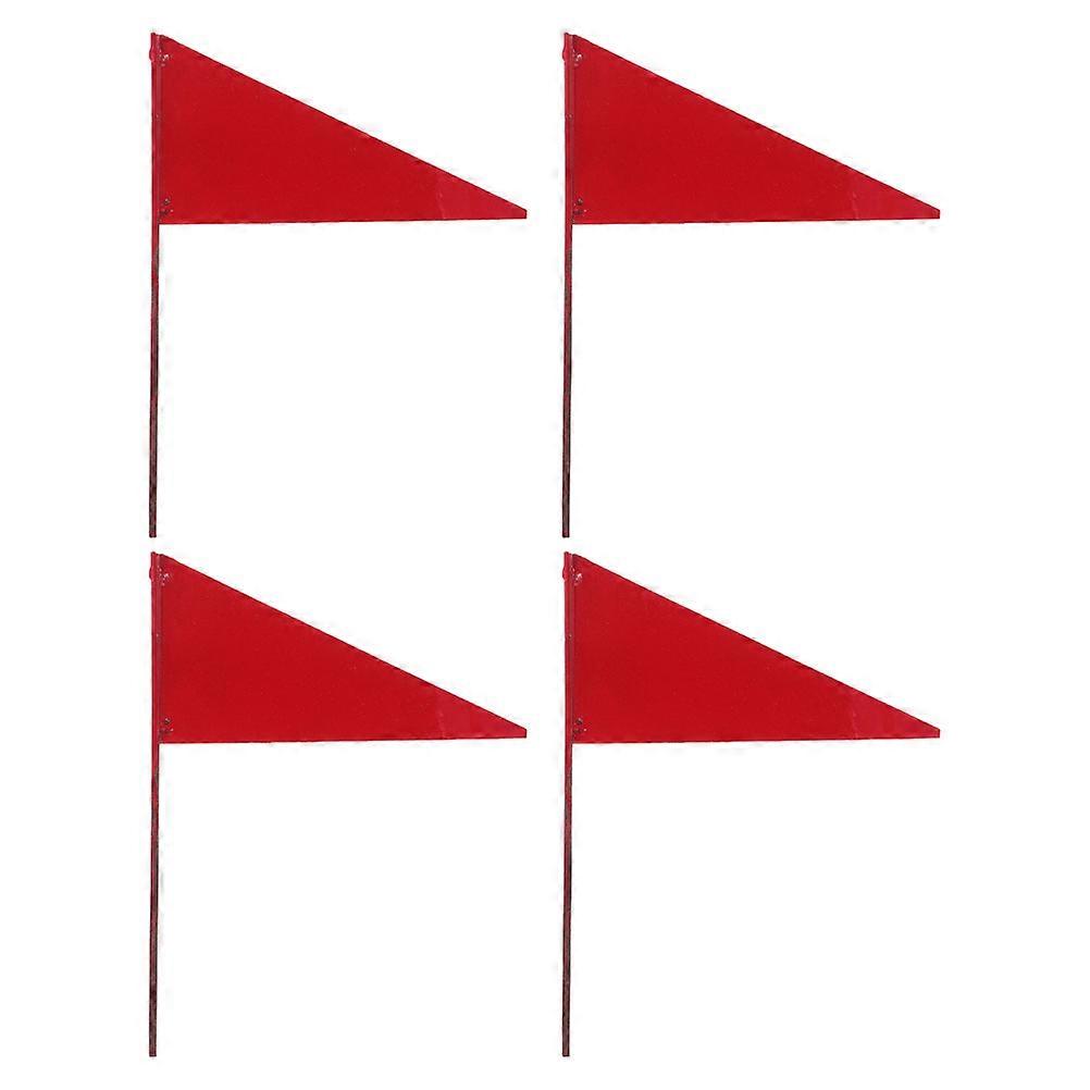 4 Pack Triangular Iron Garden Flags – Bright Marking for Lawn Irrigation, Easy Ground Insertion, Ideal for Plant Markers and Outdoor Use