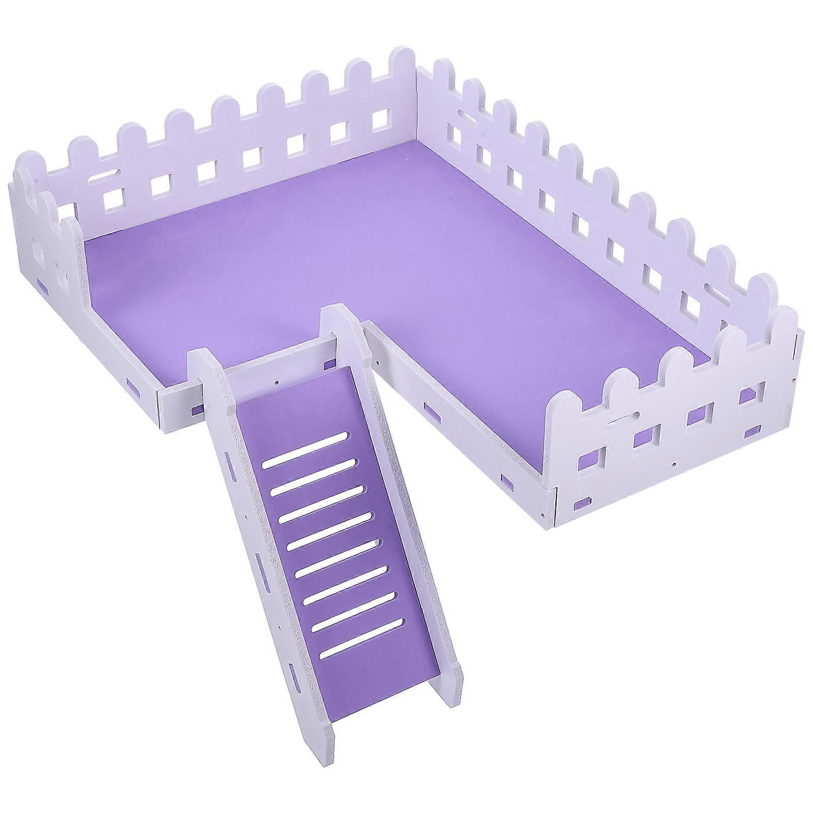 Platform For Hamster Training Platform Toy With Ramp Small Animals Indoor Pet Use Wood Material Nest Landscaping Prop 1 Set