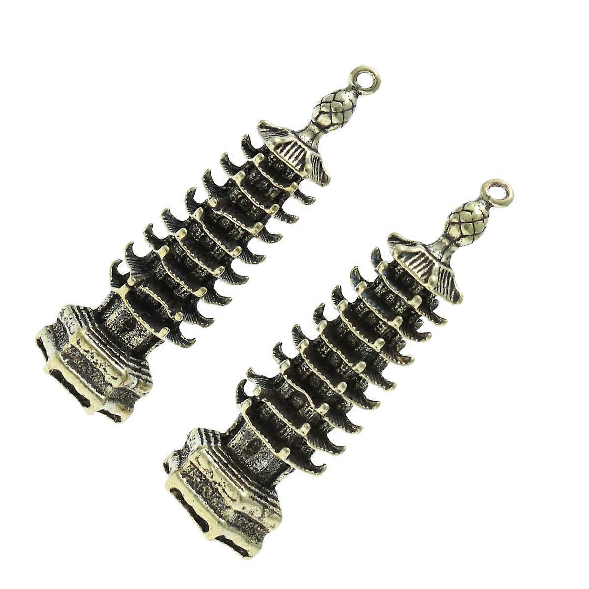 Buddhist Keychain Brass Key Pendants Coffee Color Hanging Decorations for