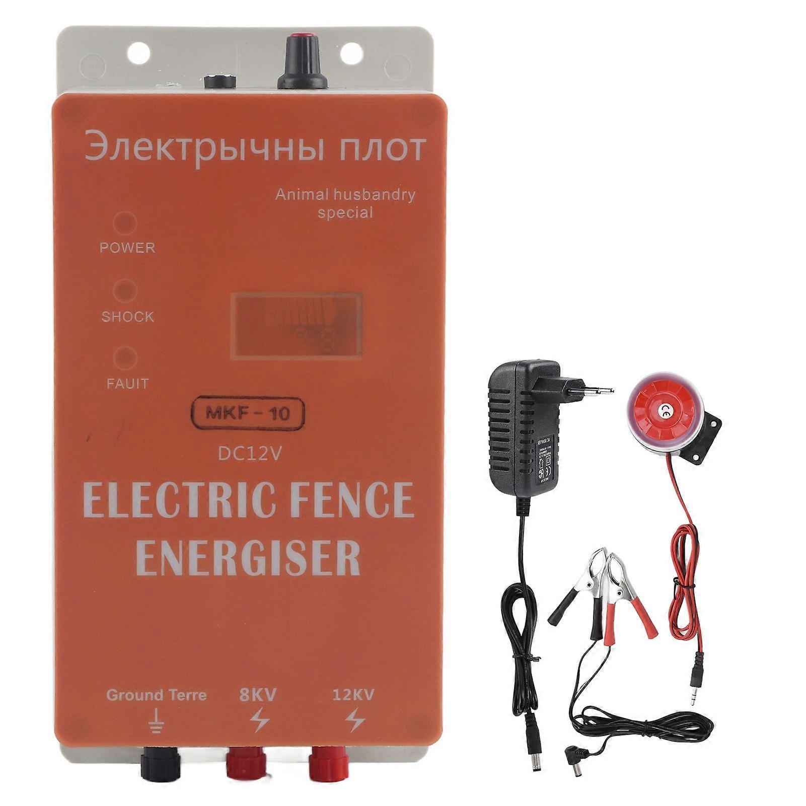 10KM elektrisk hegn højspændingspulsregulator Dyr elektrisk hegn vært til husdyravl 100?240VEU stik