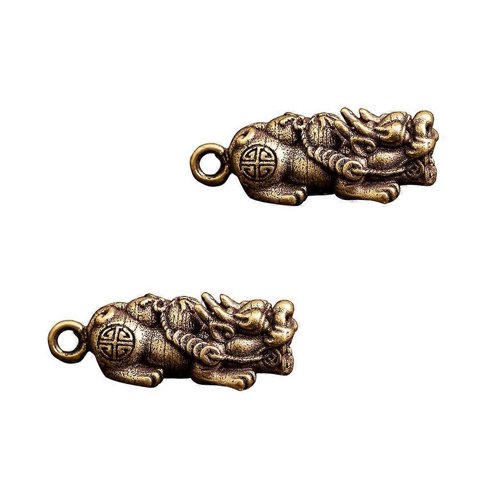 Golden Copper Ornament for Decor Creative Design Durable Adornment 2Pcs