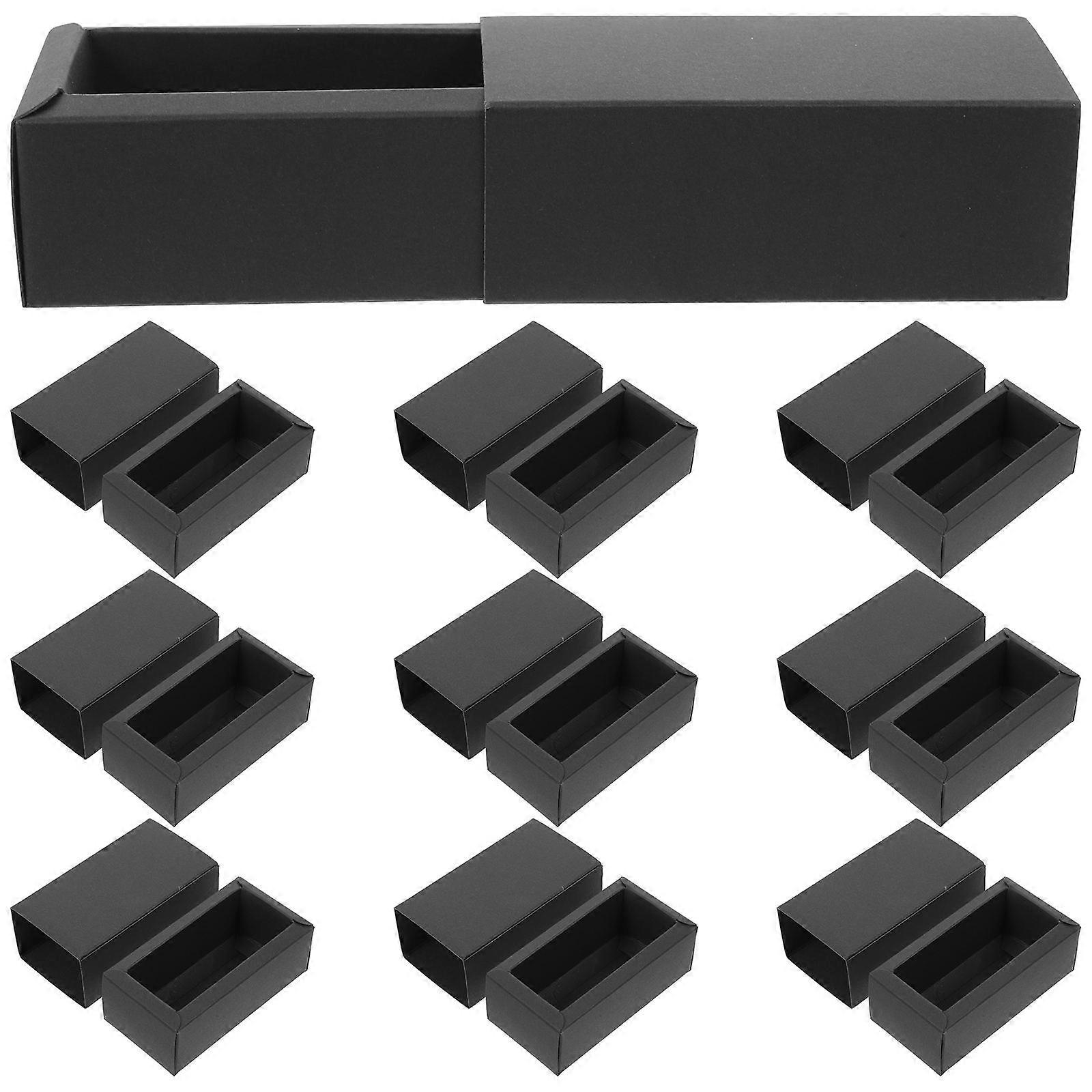 Lipstick Packing Box 10Pcs Paper Box Gift Wrapping Storage Holder Rectangular Black Simple Design