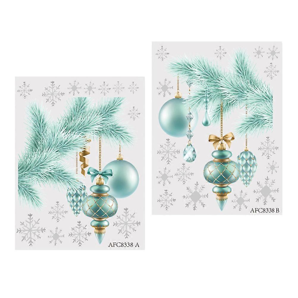 2 Sets Decorative Snowflake Clings PVC Window Stickers For Christmas Window Decoration DIY Style Removable