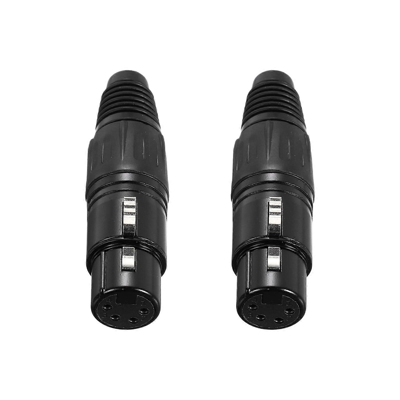 4-Pole XLR Connector, 7cm Black Microphone Audio Plug, Mixer and Amplifier Accessory, Compatible with Professional Audio Equipment