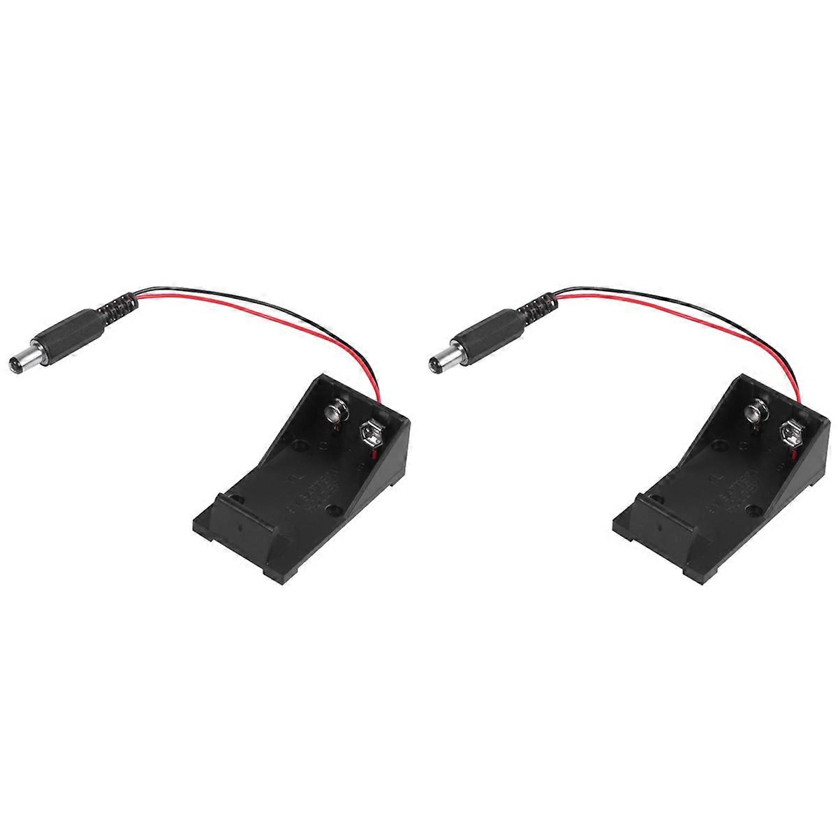 2X 9V Volt Battery Holder Box Case Plug 5.5X2.1 for Breadboard Power Supply